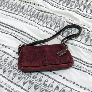 Coach Handbag Suede Berry